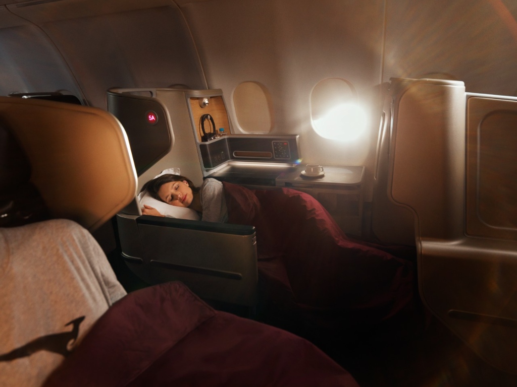 Qantas Business Class Flat Bed Seating